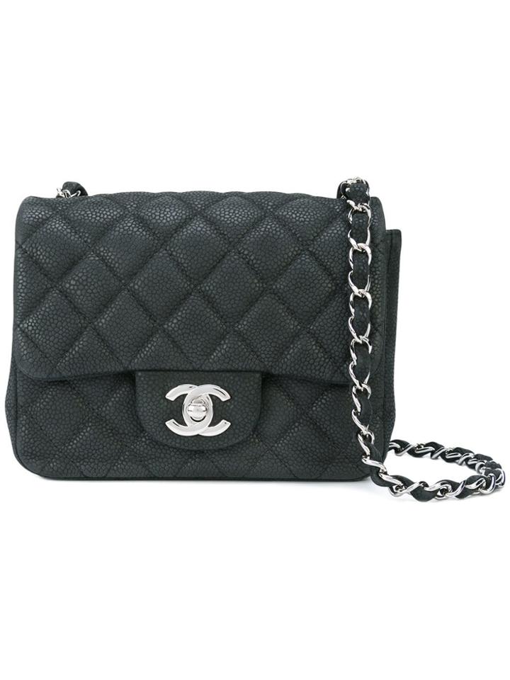 Chanel Vintage Square Flap Mini Bag - Black