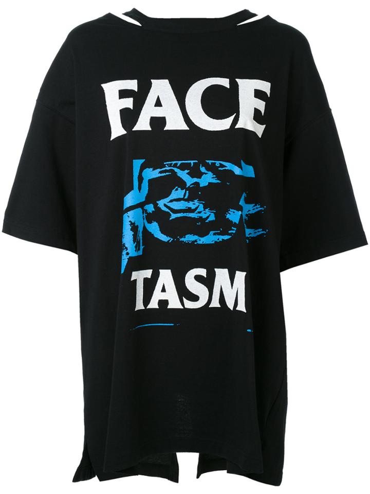 Facetasm Printed Boyfriend T-shirt - Black