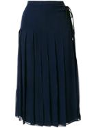 Carven Pleated A-line Skirt - Blue