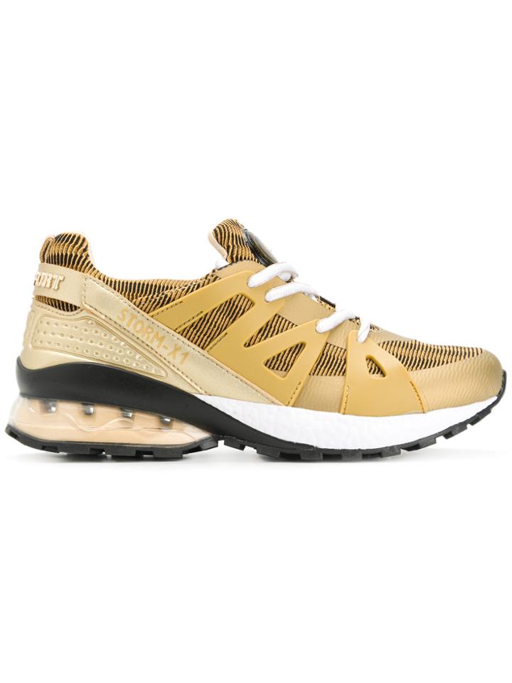 Plein Sport Studded Lace-up Sneakers - Metallic