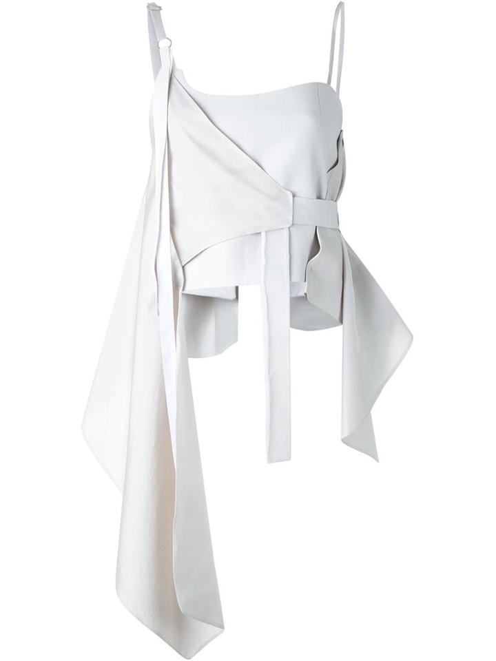 Anne Sofie Madsen - Asymmetric Top - Women - Wool/silk Organza - M, White, Wool/silk Organza
