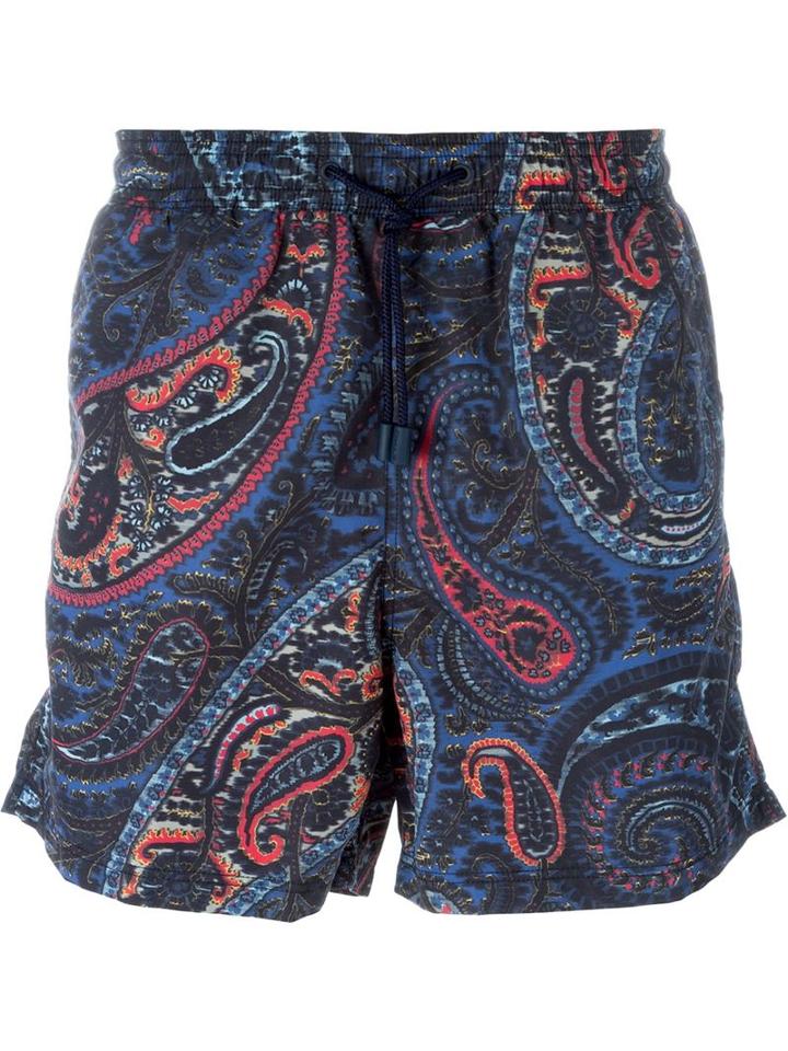Etro Paisley Print Swim Shorts, Men's, Size: Xxl, Nylon