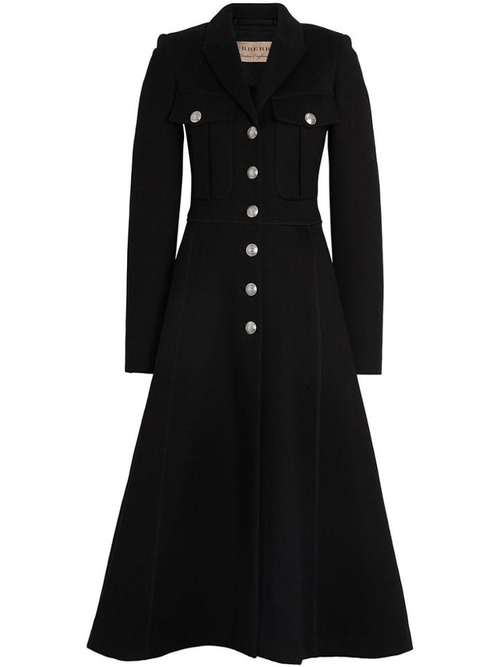 Burberry Bonded Cotton Blend Jersey Tailored Coat - Black