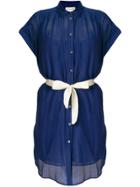 Semicouture Sheer Mid-length Shirt - Blue