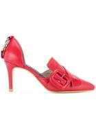 Nina Zarqua Buckle Front Pumps - Red