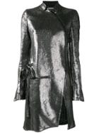 Ann Demeulemeester Asymmetric Zip Coat - Metallic