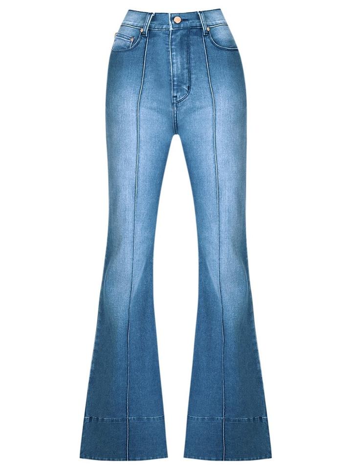 Amapô - High Waist Flared Jeans - Women - Cotton/elastodiene - 36, Blue, Cotton/elastodiene