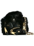 Moschino Faux Fur Biker Crossbody Bag