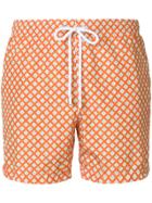 Barba Printed Swim Shorts - Yellow & Orange
