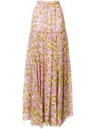 Giambattista Valli Floral-printed Maxi Skirt - Pink & Purple