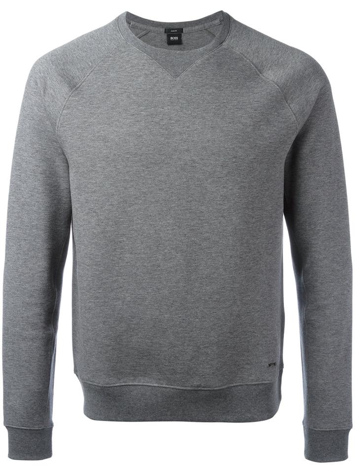 Boss Hugo Boss Plain Sweatshirt, Men's, Size: Xl, Grey, Cotton/polyamide