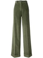 Pt01 Corduroy Flared Trousers - Green