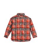 Burberry Kids Scribble Check Button-down Collar Shirt - Red