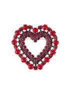 Lanvin Embellished Love Heart Brooch, Women's, Red