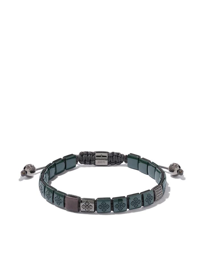 Shamballa Jewels 18kt White Gold & Black Diamond Beaded Bracelet -