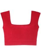 Magrella Knitted Cropped Top - Red