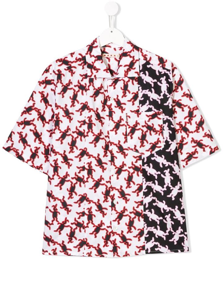 Marni Kids Teen Bunny Print Shirt - White