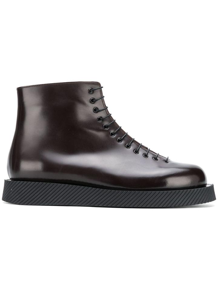 Jil Sander High Ankle Boots - Brown