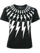 Neil Barrett Lightning Bolt T-shirt, Women's, Size: L, Black, Cotton