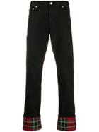 Alexander Mcqueen Tartan Cuff Jeans - Black
