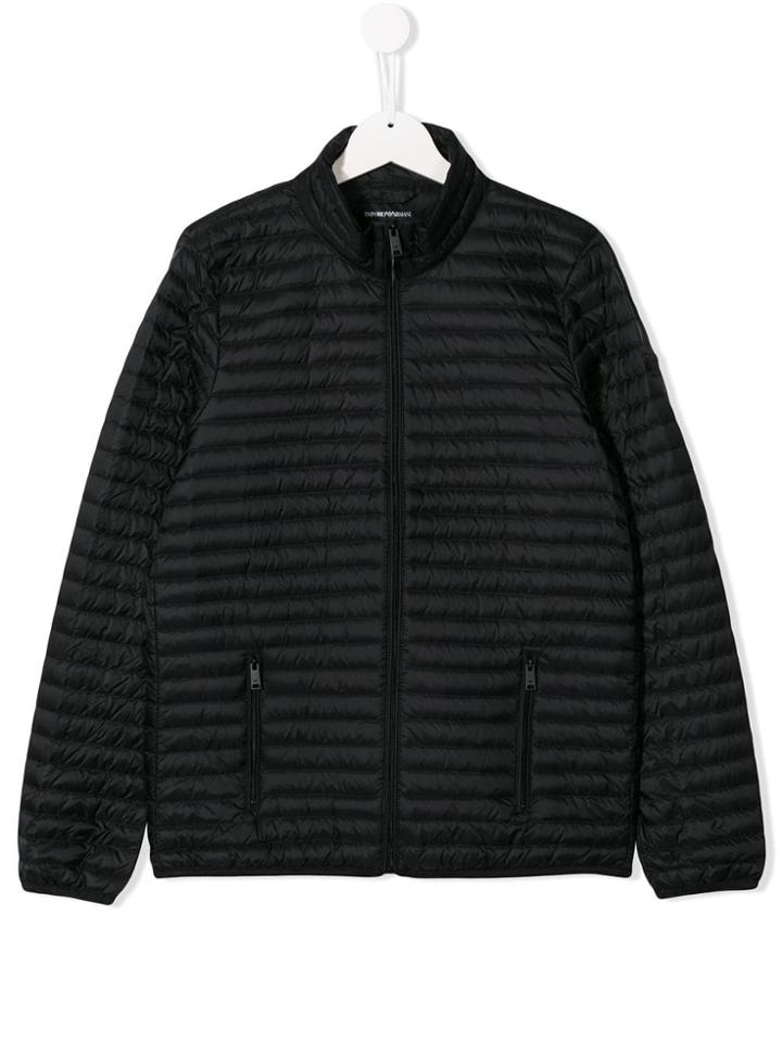 Emporio Armani Kids Teen Quilted Jacket - Black