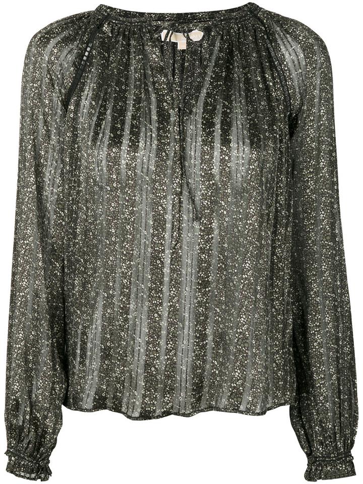 Michael Michael Kors - Floral Print Blouse - Women - Polyester - Xl, Green, Polyester