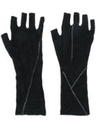 Thom Krom Contrast-stitched Fingerless Gloves - Black