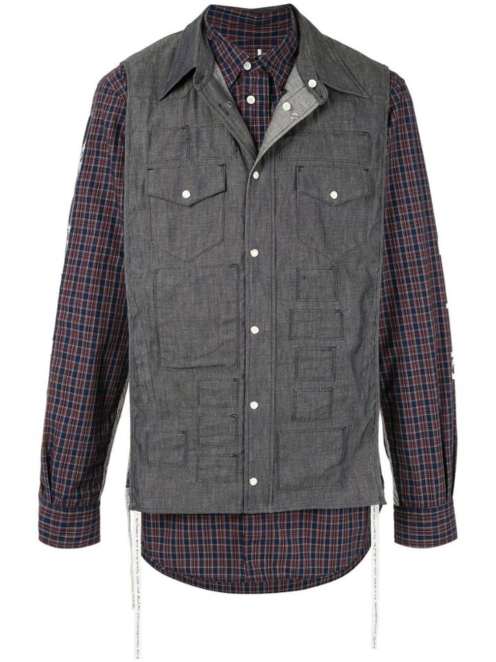 Takahiromiyashita The Soloist Contrast Panel Plaid Shirt - Multicolour
