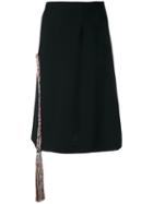 Marco De Vincenzo Tassel Tie Straight Skirt, Women's, Size: 42, Black, Acetate/viscose