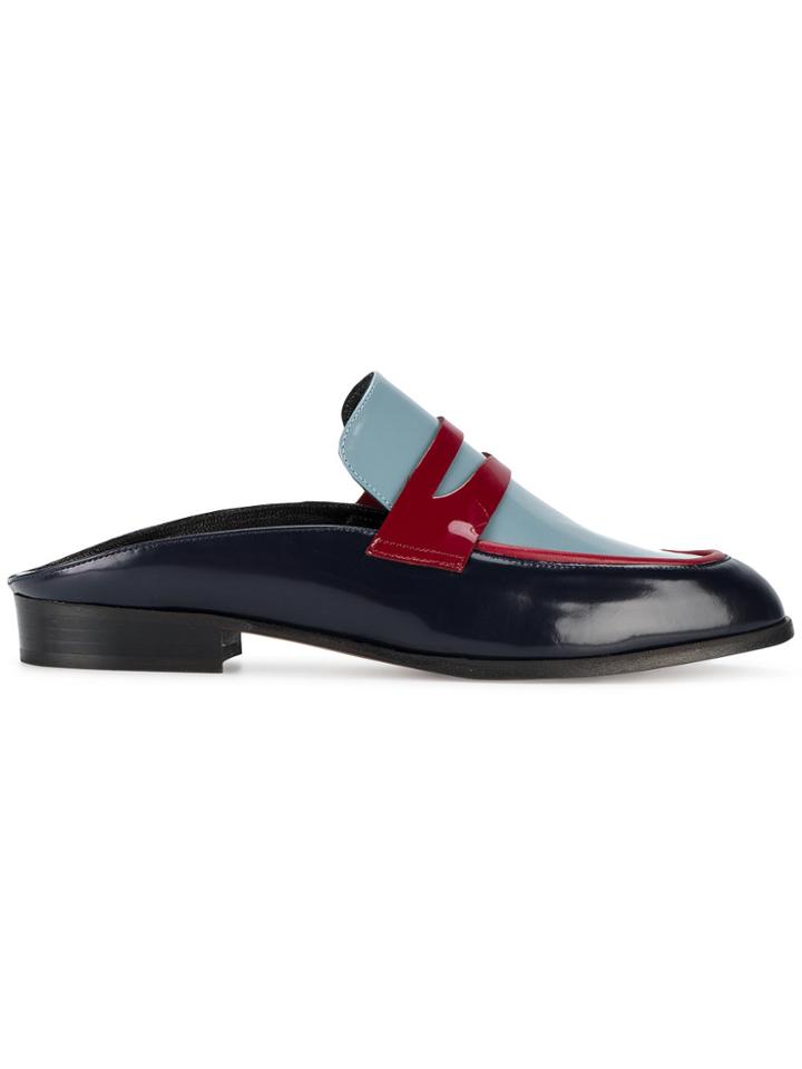 Robert Clergerie Tri Colour Allen Loafer Mules - Blue