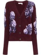 Chloé Floral Intarsia Knit Cardigan - Multicolour