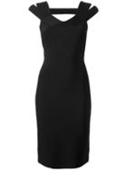 Roland Mouret Strappy Shoulder Fitted Dress, Women's, Size: 8, Black, Spandex/elastane/viscose/polyamide
