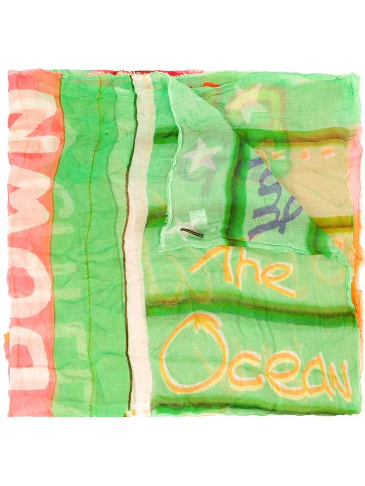 Faliero Sarti Text Print Scarf, Women's, Silk/modal
