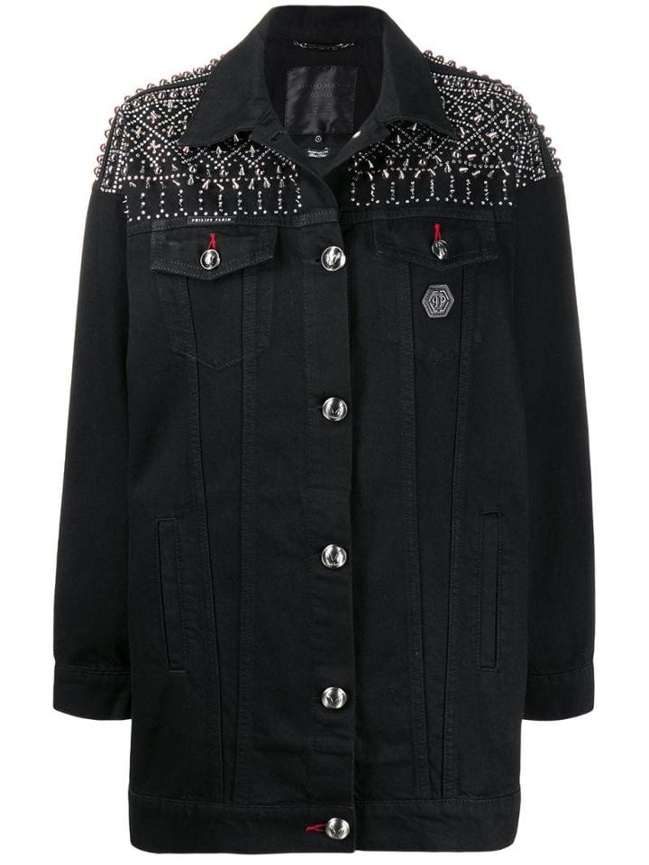 Philipp Plein Gothic Denim Jacket - Black