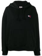 Tommy Jeans Logo Embroidered Hoodie - Black