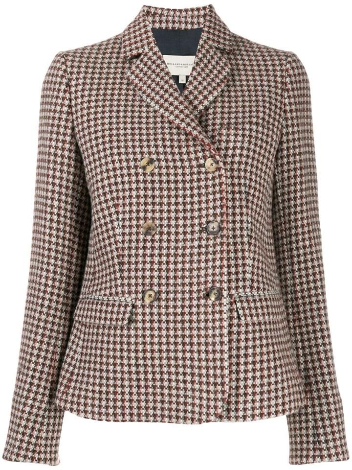 Holland & Holland Houndstooth Double-breasted Blazer - Neutrals