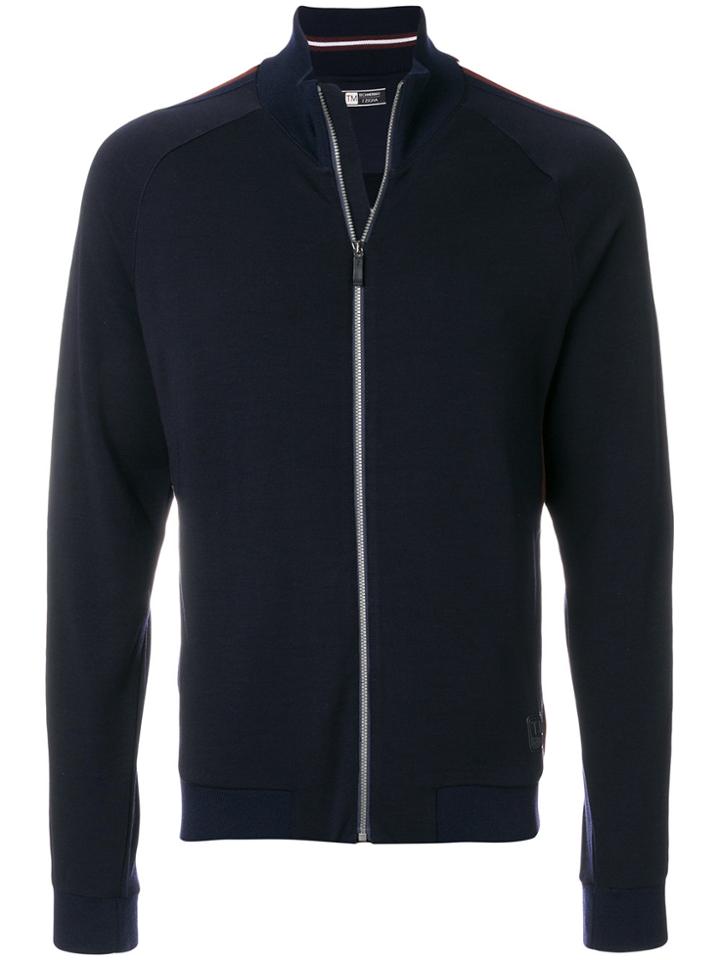 Ermenegildo Zegna Funnel Neck Zipped Cardigan - Blue