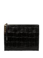 Marni Large Crocodile Embossed Clutch Bag - Black