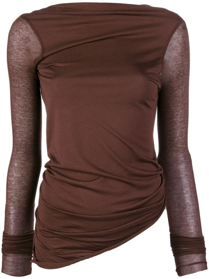 Rick Owens Lilies Asymmetrical Hem Knit Top - Pink & Purple