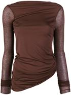 Rick Owens Lilies Asymmetrical Hem Knit Top - Pink & Purple
