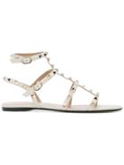 Valentino Valentino Garavani Rockstud Ankle Strap Ballerinas - White