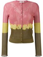 Valentino - Knitted Lace Cardigan - Women - Polyamide/viscose - M, Pink/purple, Polyamide/viscose