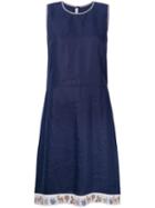 Miu Miu Pre-owned Printed Trim Dress - Blue