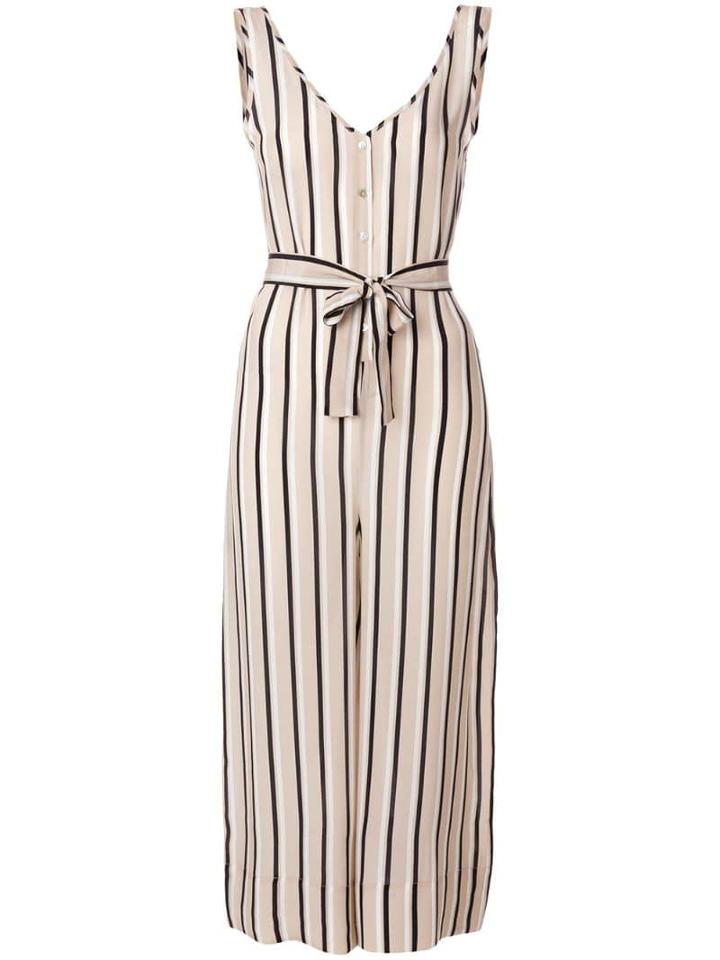 Asceno Striped Tailored Jumpsuit - Neutrals