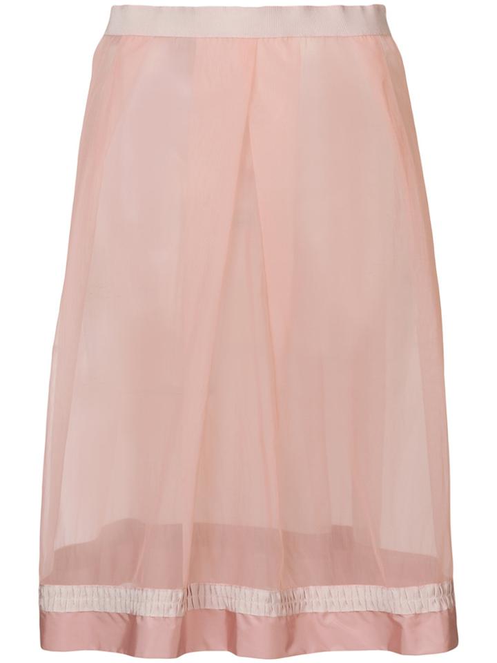 Moncler Sheer Panelled Skirt - Pink & Purple