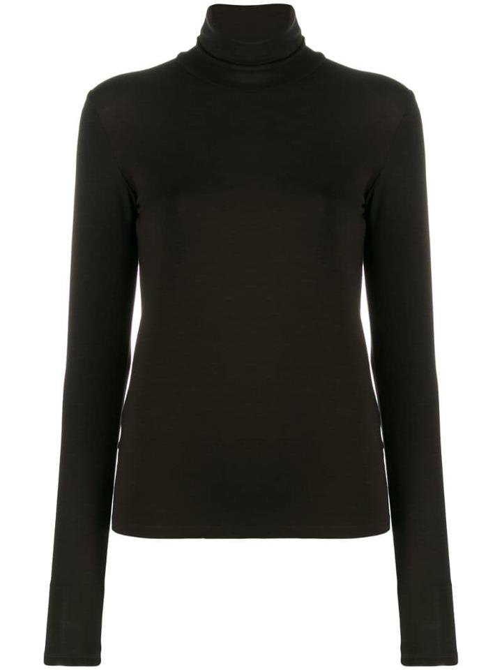 Majestic Filatures Fitted Knit Top - Brown
