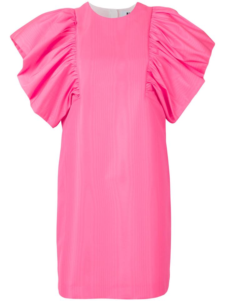 Msgm Ruffle Sleeve Dress - Pink & Purple