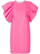 Msgm Ruffle Sleeve Dress - Pink & Purple