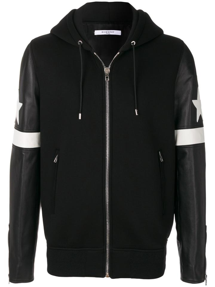 Givenchy Contrast Hooded Bomber Jacket - Black