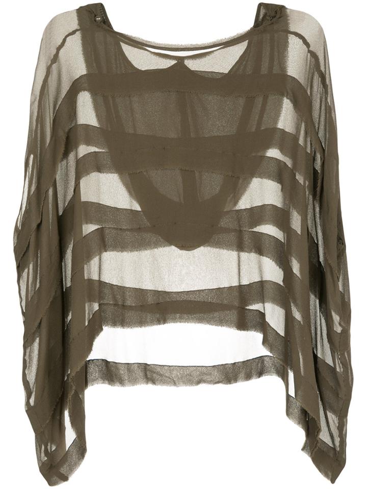 Taylor Petite Panelled Acquire Hooded Blouse - Green